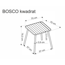 BOSCO stół kwadrat czarny (2p 1szt)