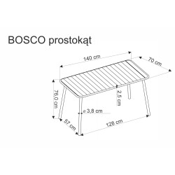 BOSCO stół prostokąt czarny (2p 1szt)