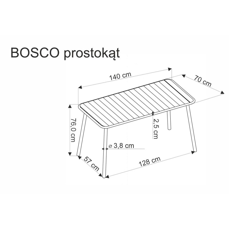 BOSCO stół prostokąt czarny (2p 1szt)