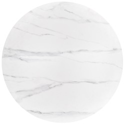 BRUNO stół okrągły, biały marmur / orzechowy (2p 1szt)