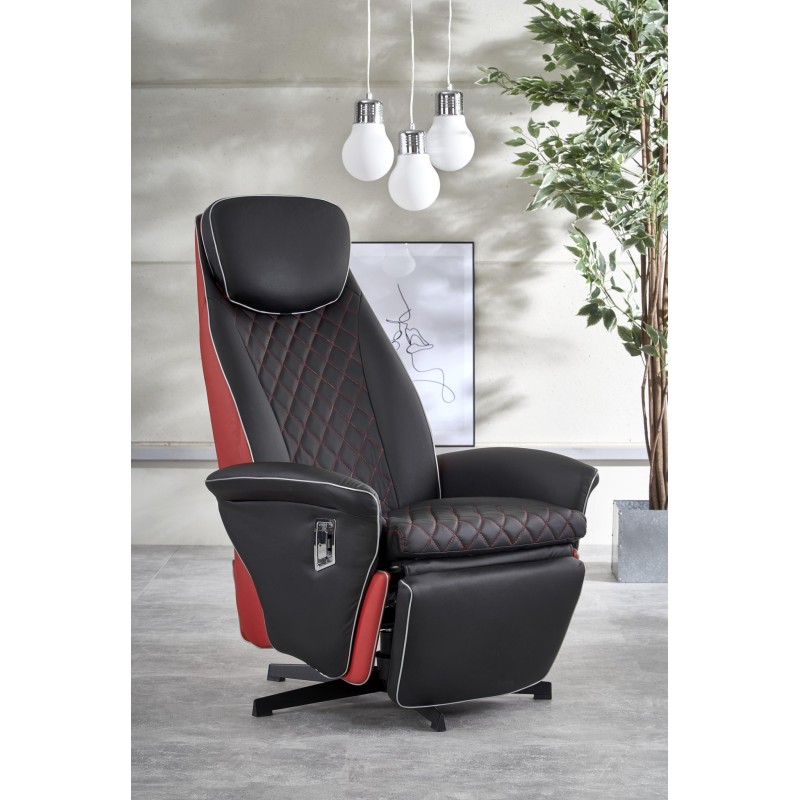 CAMARO fotel wypoczynkowy czarny / czerwony (1p 1szt)