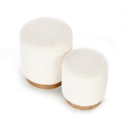 CANCUN zestaw 2 puf, kremowy / naturalny (1p 1kpl)