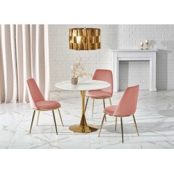 CASEMIRO stół blat - biały marmur, noga - złoty (2p 1szt)