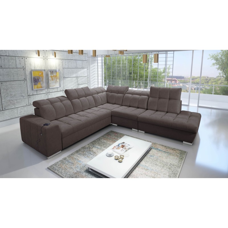 Prisma IX corner sofa with sleeping function, USB port, and bedding storage - Velvet | Pet friendly, Terra 26 Prisma IX corner sofa with sleeping function, USB port, and bedding storage - Velvet | Pet friendly, Terra 26
