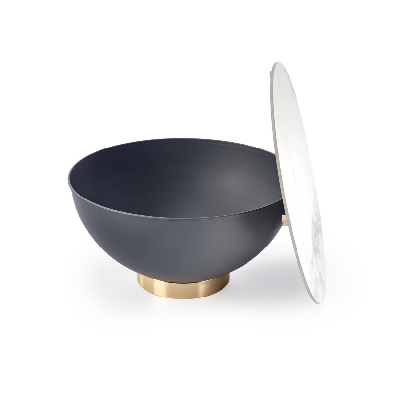 CECILIA ława biały marmur / popielaty / złoty (2p 1szt)