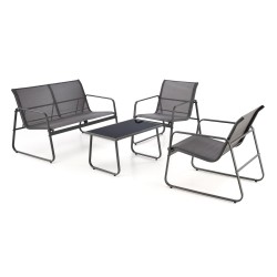 CONOR zestaw ogrodowy ( sofa + fotel 2x + ława ), ciemny popiel / jasny popiel (1p 1set)