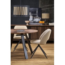 DANILO stół okrągły, blat - orzechowy, nogi - czarny (2p 1szt)