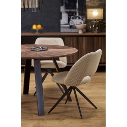 DANILO stół okrągły, blat - orzechowy, nogi - czarny (2p 1szt)