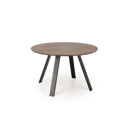 DANILO stół okrągły, blat - orzechowy, nogi - czarny (2p 1szt)