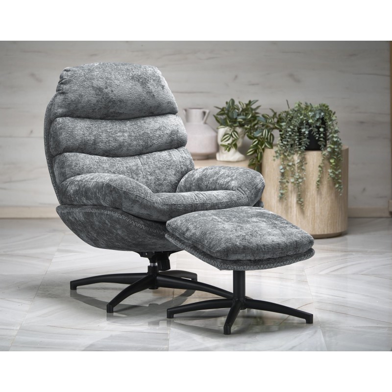 DARIO fotel wypoczynkowy z podnóżkiem oraz z funkcją kołyski, niebieski (1p 1szt)