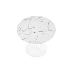 DENVER stół, blat - biały marmur, noga - biały (3p 1szt)