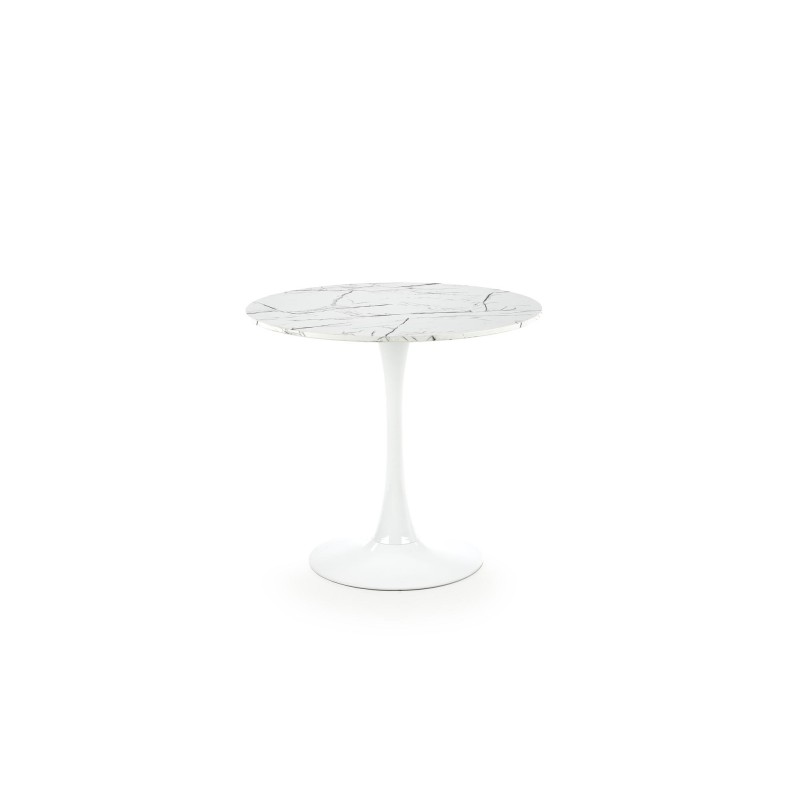 DENVER stół, blat - biały marmur, noga - biały (3p 1szt)