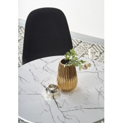 DENVER stół, blat - biały marmur, noga - biały (3p 1szt)