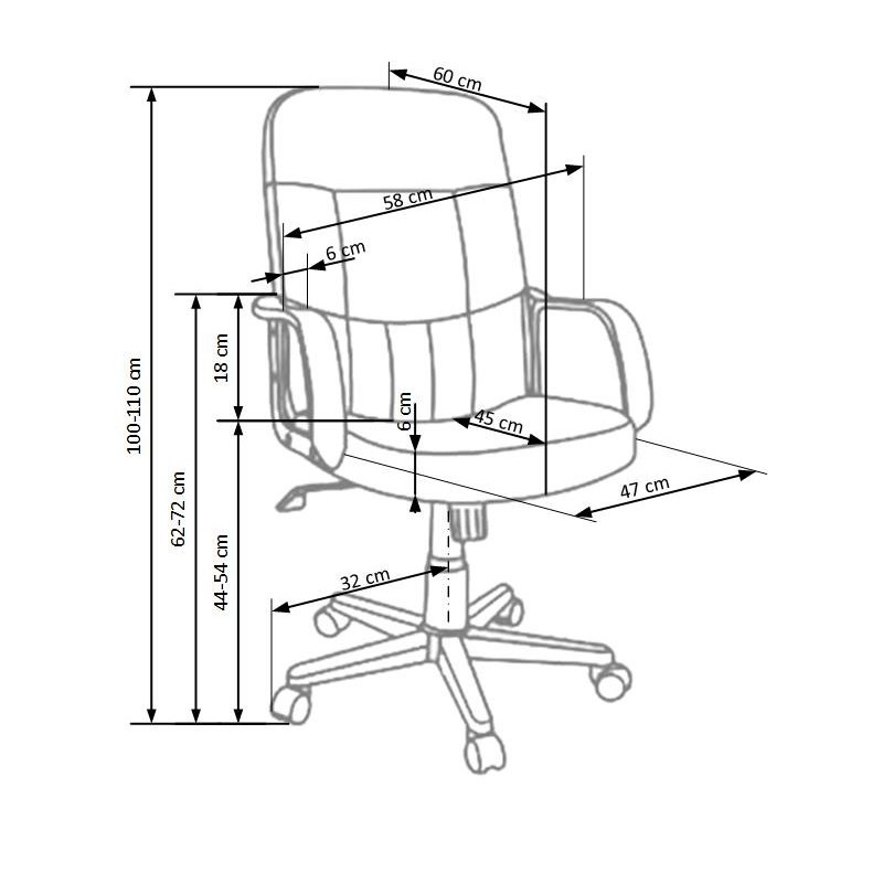 DENZEL fotel pracowniczy ciemny brąz