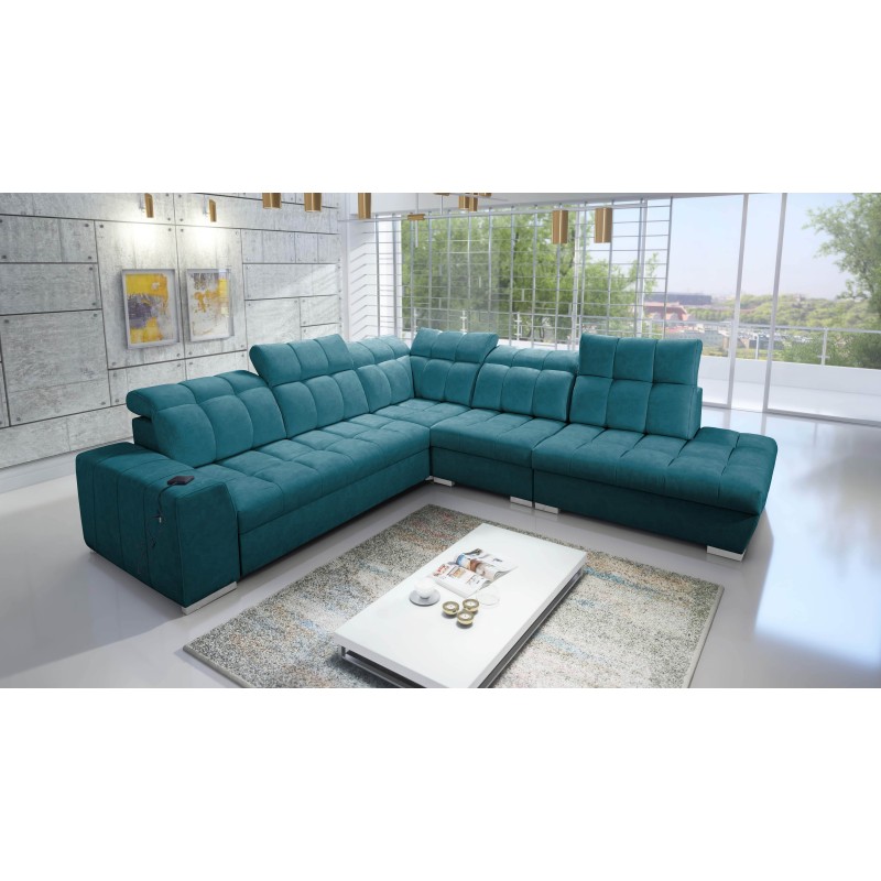 Prisma IX corner sofa with sleeping function, USB port, and bedding storage - Velvet | Pet friendly, Terra 75 Prisma IX corner sofa with sleeping function, USB port, and bedding storage - Velvet | Pet friendly, Terra 75
