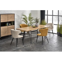 DICKSON 2 stół rozkładany 150-210/90 cm, blat - naturalny, nogi - czarny (2p 1szt)