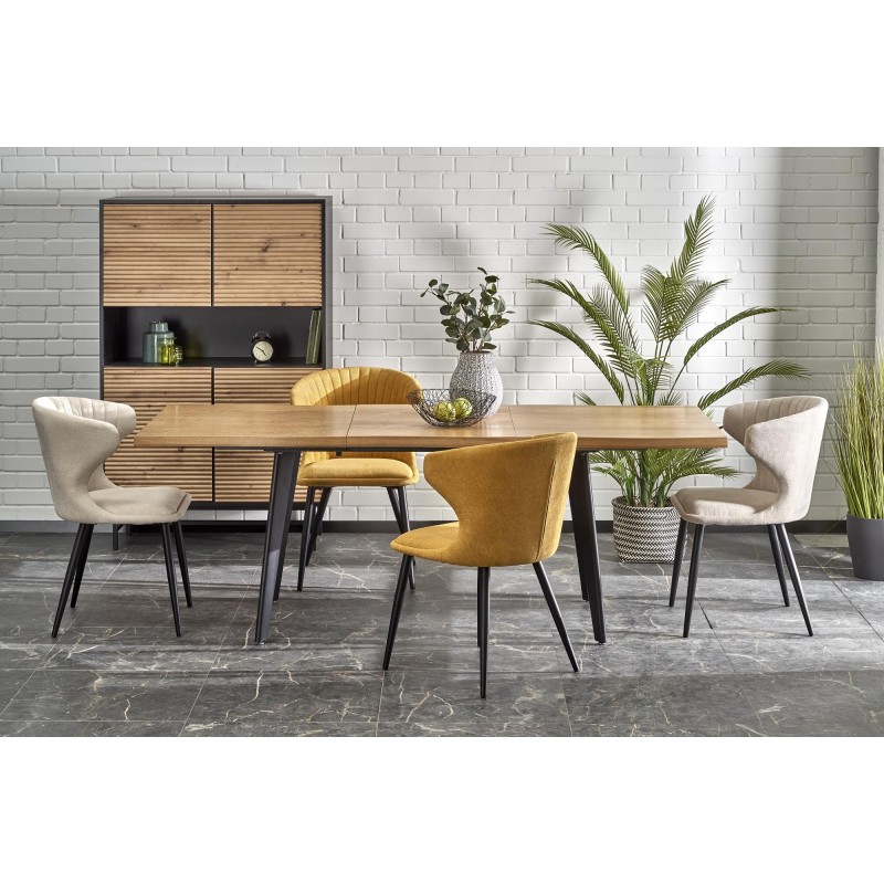 DICKSON 2 stół rozkładany 150-210/90 cm, blat - naturalny, nogi - czarny (2p 1szt)