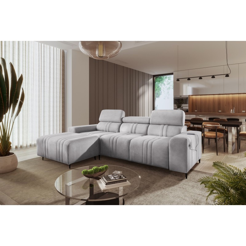 Elegant Verona I Corner Sofa with Sleeping Function - Velvet, Vena 3 | Your Perfect Furniture Elegant Verona I Corner Sofa with Sleeping Function - Velvet, Vena 3 | Your Perfect Furniture