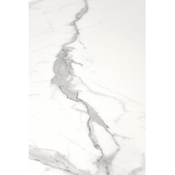 DIESEL stół rozkładany blat - biały marmur / c. popiel, nogi - czarny (2p 1szt)