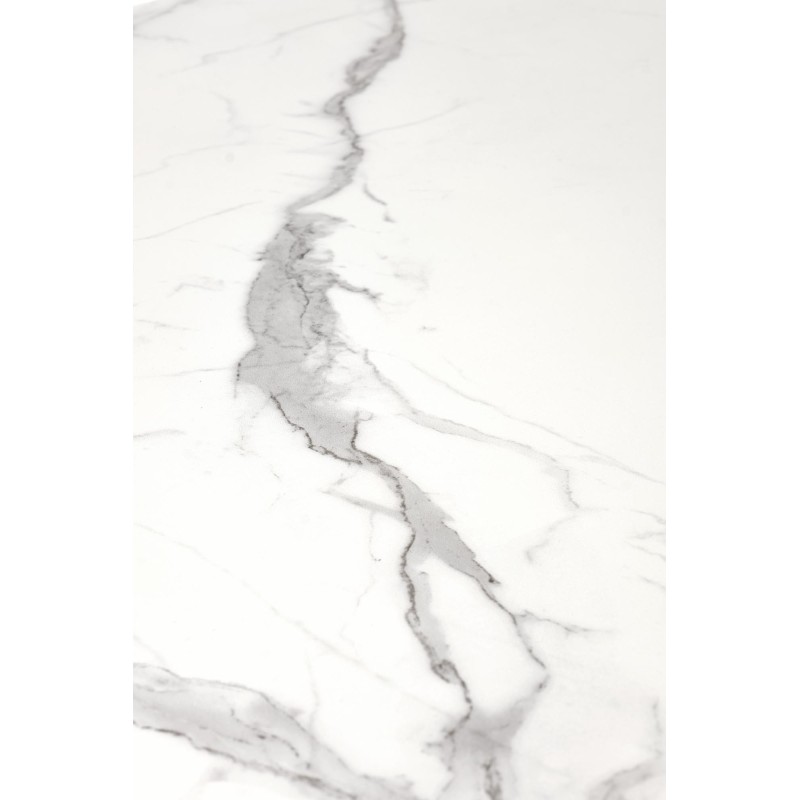 DIESEL stół rozkładany blat - biały marmur / c. popiel, nogi - czarny (2p 1szt)