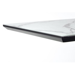 DIESEL stół rozkładany blat - biały marmur / c. popiel, nogi - czarny (2p 1szt)