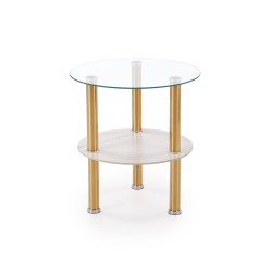 DUCAT S ława, biały marmur / transparentny / złoty