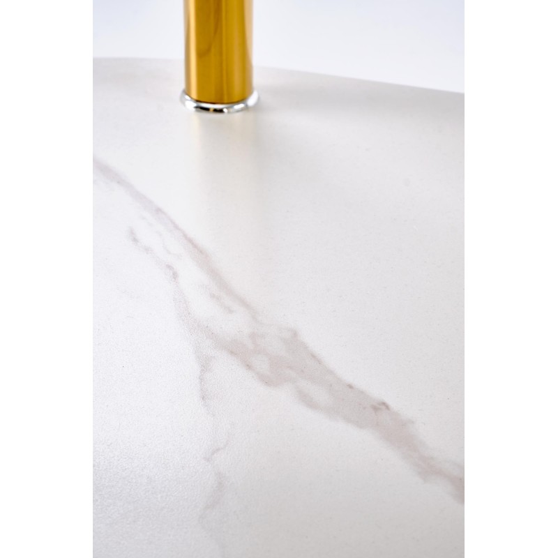 DUCAT ława, biały marmur / transparentny / złoty (2p 1szt)