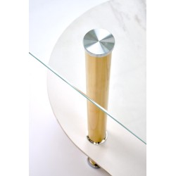 DUCAT ława, biały marmur / transparentny / złoty (2p 1szt)