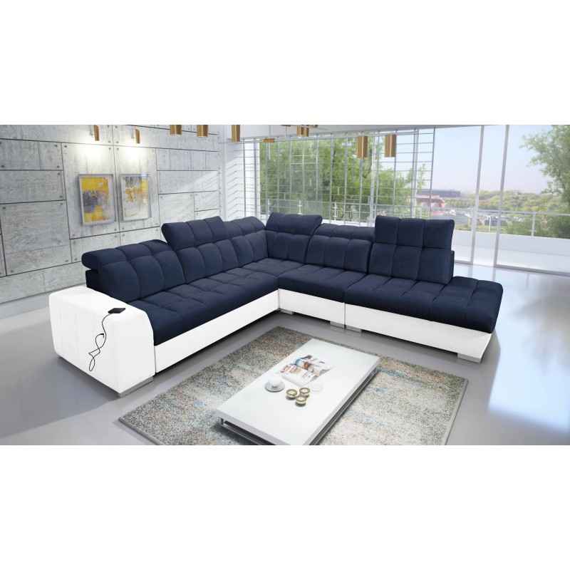 Prisma IX corner sofa with sleeping function, USB port, and bedding storage - Velvet | Pet friendly, Terra 79 + Eco-leather Prisma IX corner sofa with sleeping function, USB port, and bedding storage - Velvet | Pet friendly, Terra 79 + Eco-leather