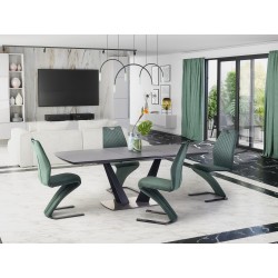 FANGOR stół rozkładany, blat - ciemny popiel, podstawa - czarny (3p 1szt)