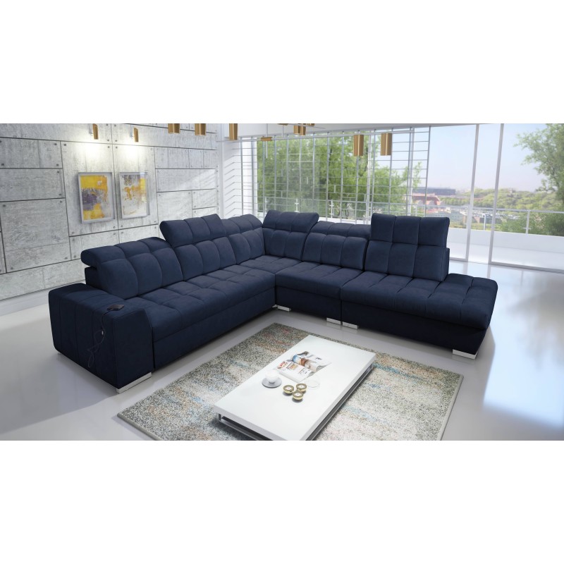 Prisma IX corner sofa with a sleeping function, USB port, and bedding storage - Velvet | Pet friendly, Terra 79 Prisma IX corner sofa with a sleeping function, USB port, and bedding storage - Velvet | Pet friendly, Terra 79