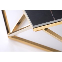 FELICIA ława stelaż - złoty, blat - czarny marmur (2p 1szt)