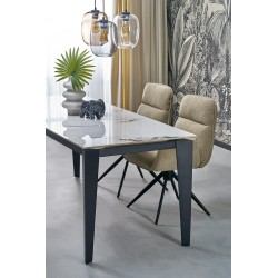 FELIX stół rozkładany, blat - biały marmur, nogi - czarny (2p 1szt)