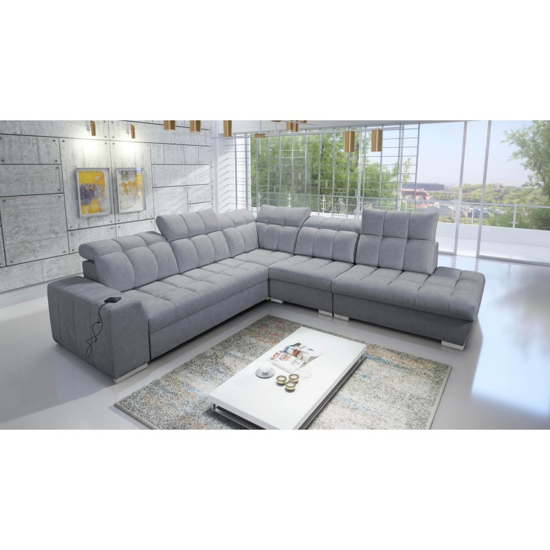 Prisma IX corner sofa with sleeping function, USB port, and bedding storage - Velvet | Pet friendly, Terra 92 Prisma IX corner sofa with sleeping function, USB port, and bedding storage - Velvet | Pet friendly, Terra 92