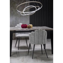 FELIX stół rozkładany, blat - popielaty marmur, nogi - czarny (2p 1szt)