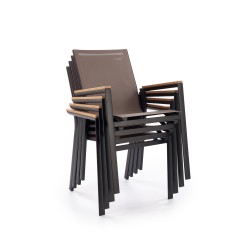 FIERRO krzesło, czarny / popielaty / brązowy (1p 1szt)