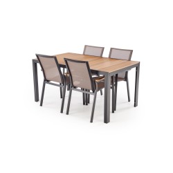 FIERRO stół prostokątny, brązowy / czarny (1p 1szt)