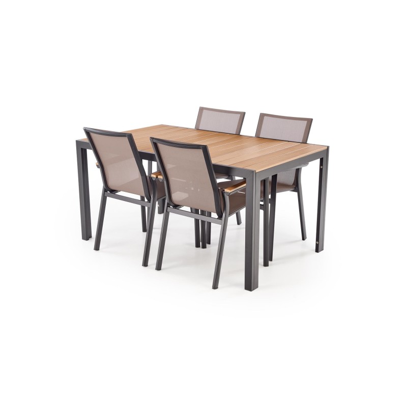 FIERRO stół prostokątny, brązowy / czarny (1p 1szt)