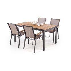 FIERRO stół prostokątny, brązowy / czarny (1p 1szt)