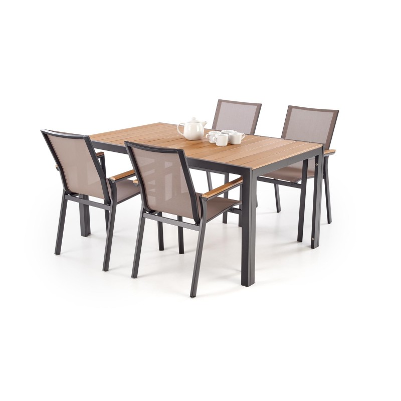 FIERRO stół prostokątny, brązowy / czarny (1p 1szt)