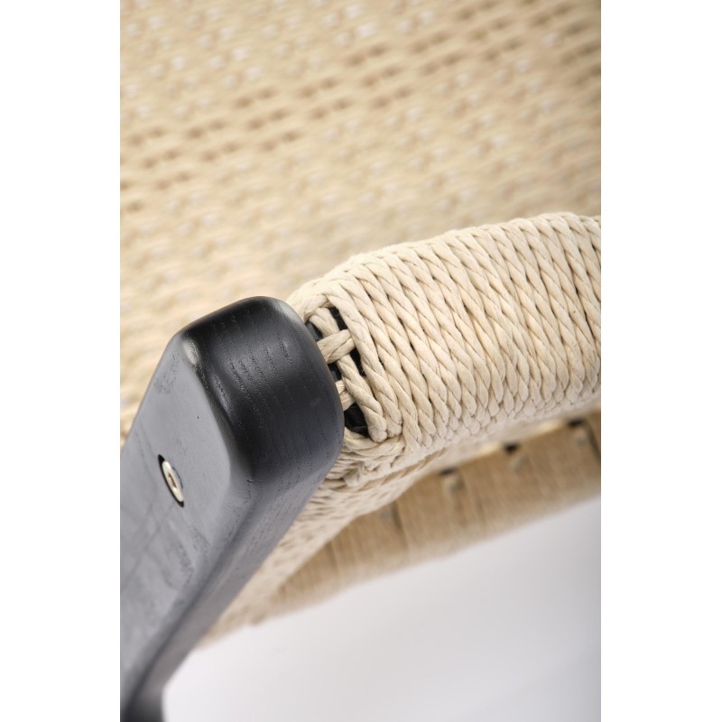 FODEN fotel wypoczynkowy, czarny / naturalny (1p 1szt)