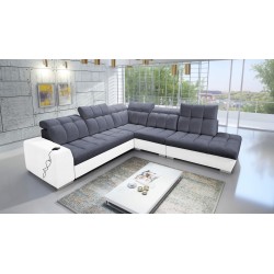 Prisma IX corner sofa with sleeping function, USB port, and bedding storage - Velvet | Pet friendly, Terra 96 + Eco-leather Prisma IX corner sofa with sleeping function, USB port, and bedding storage - Velvet | Pet friendly, Terra 96 + Eco-leather