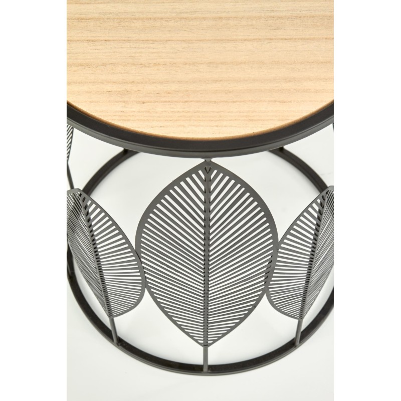 FOLLA zestaw 2 ław czarny / naturalny (1p 1szt)