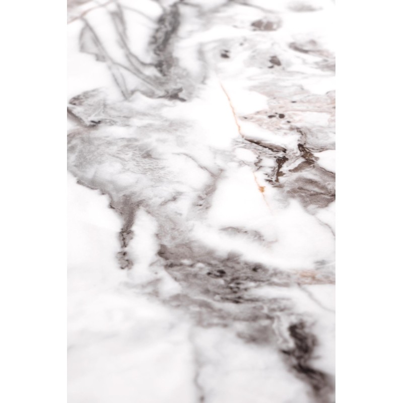 FORMOSA zestaw 2 ław, biały marmur / czarny (2p 1szt)