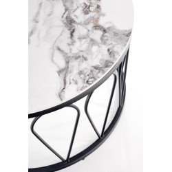 FORMOSA zestaw 2 ław, biały marmur / czarny (2p 1szt)