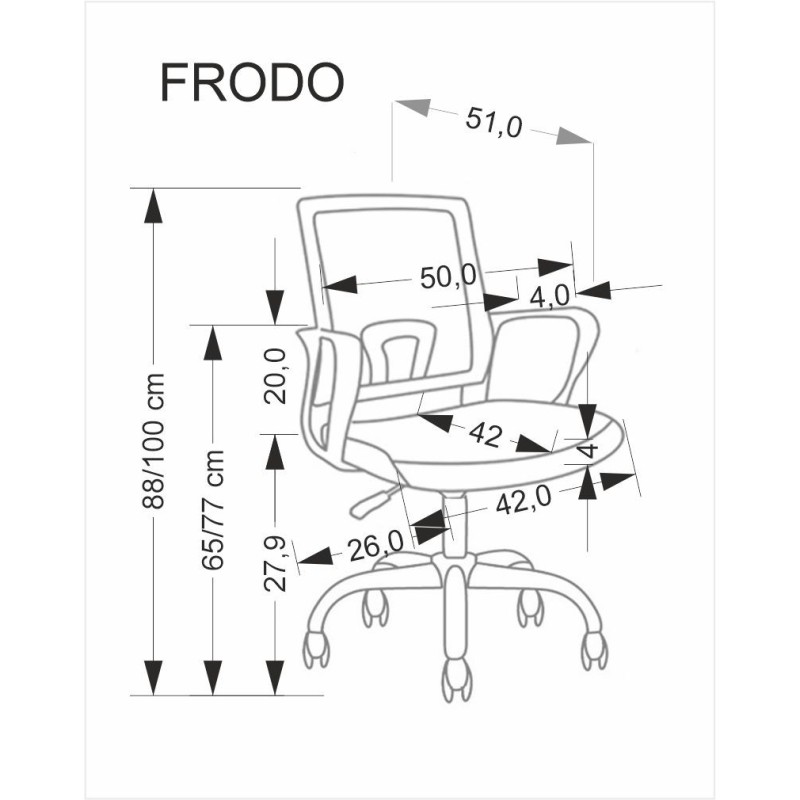 FRODO fotel młodzieżowy jasny różowy