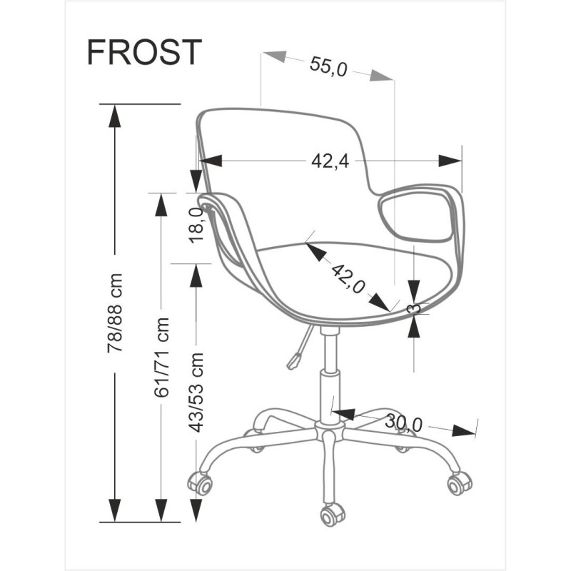 FROST fotel młodzieżowy, biały (1p 1szt)
