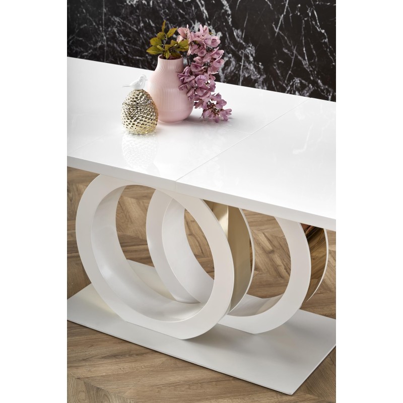 GALARDO stół rozkładany, biały / złoty (3p 1szt)