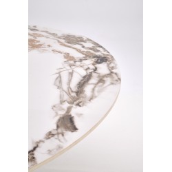 GARET stół okrągły, biały marmur / czarny (2p 1szt)