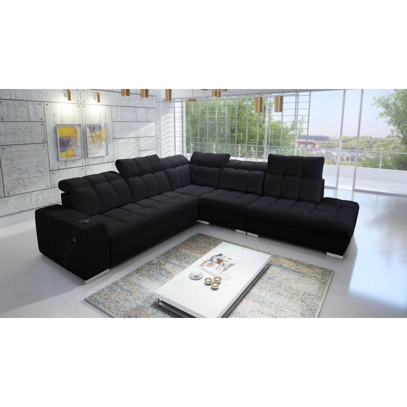Prisma IX corner sofa with sleeping function, USB port, and bedding storage - Velvet | Pet friendly, Terra 99 Prisma IX corner sofa with sleeping function, USB port, and bedding storage - Velvet | Pet friendly, Terra 99